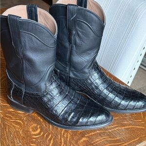 Tecovas Black Crocodile Leather Boots